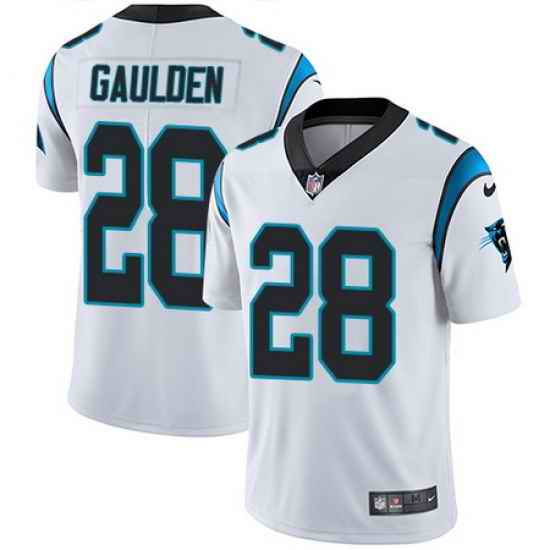 Nike Panthers #28 Rashaan Gaulden White Mens Stitched NFL Vapor Untouchable Limited Jersey